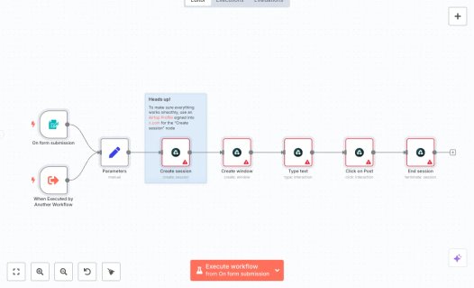 Screenshot of n8n workflow