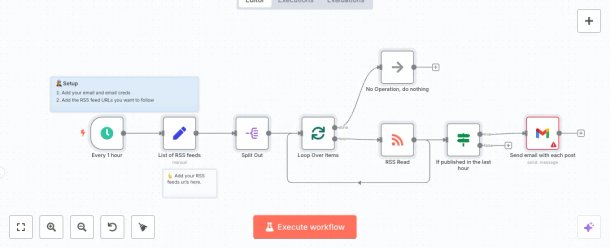 Screenshot of n8n workflow